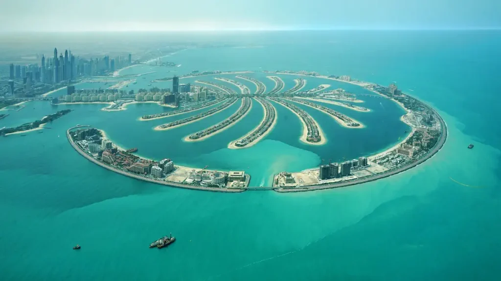 An aerial view of the Palm Jumeirah 