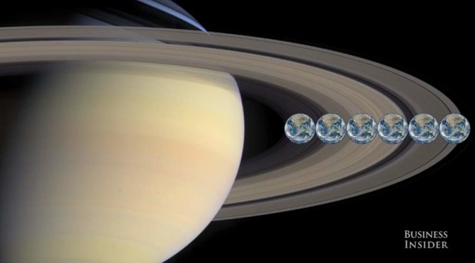 6 Earths could fit across Saturn's rings.