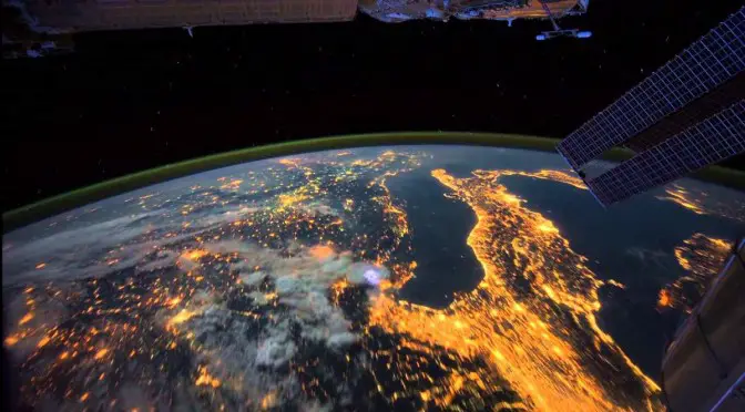 The Earth in the night from space