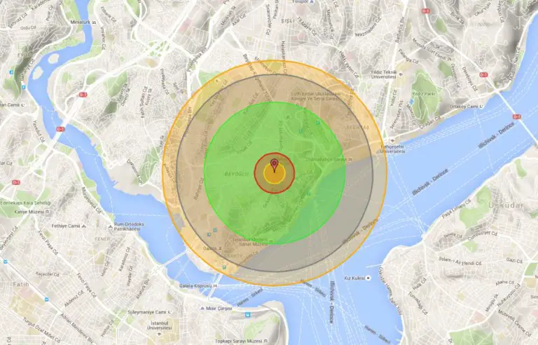 atomic bomb radius