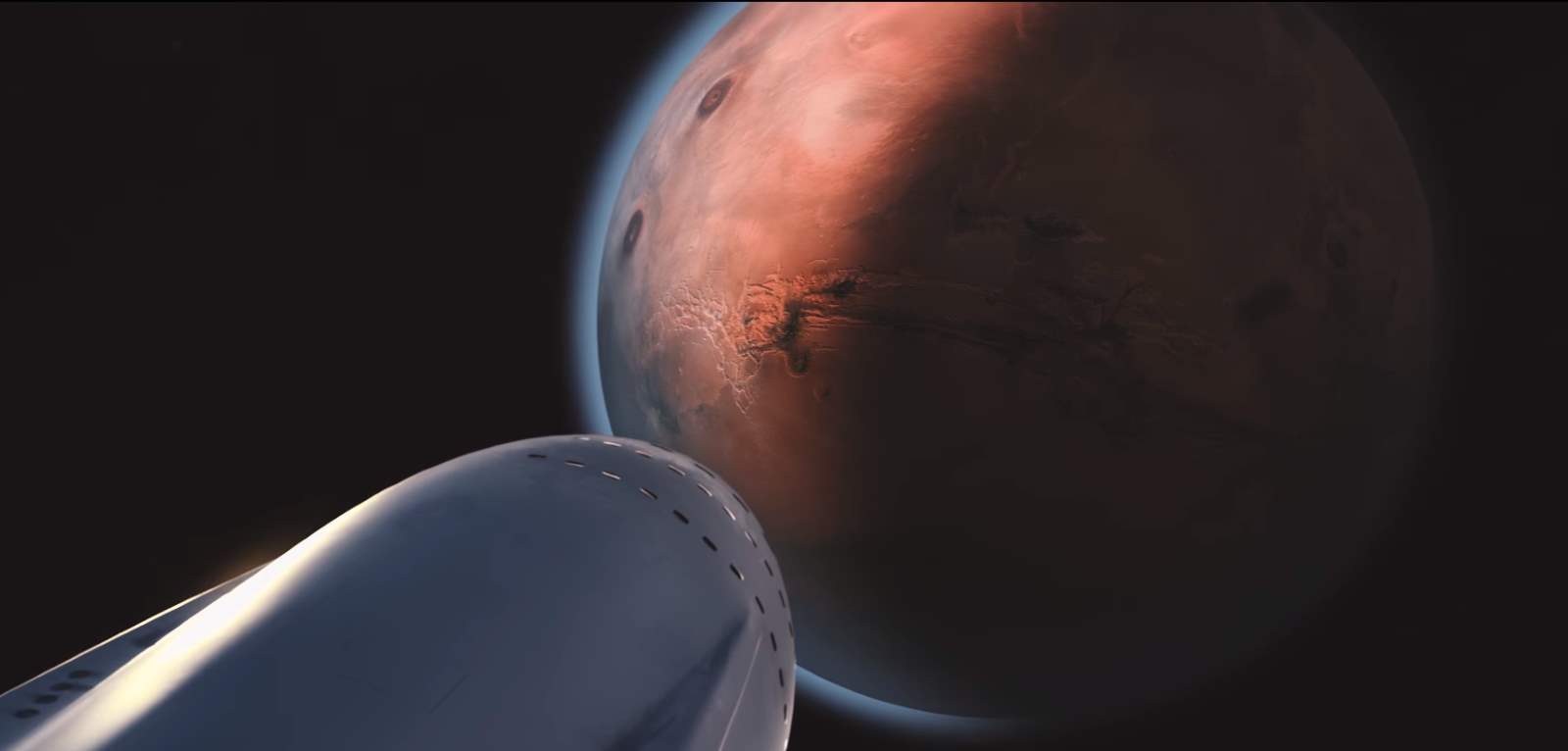 Interplanetary Transport System - Spaceship Close to Mars