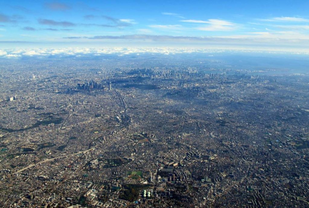 An aerial view of Tokyo