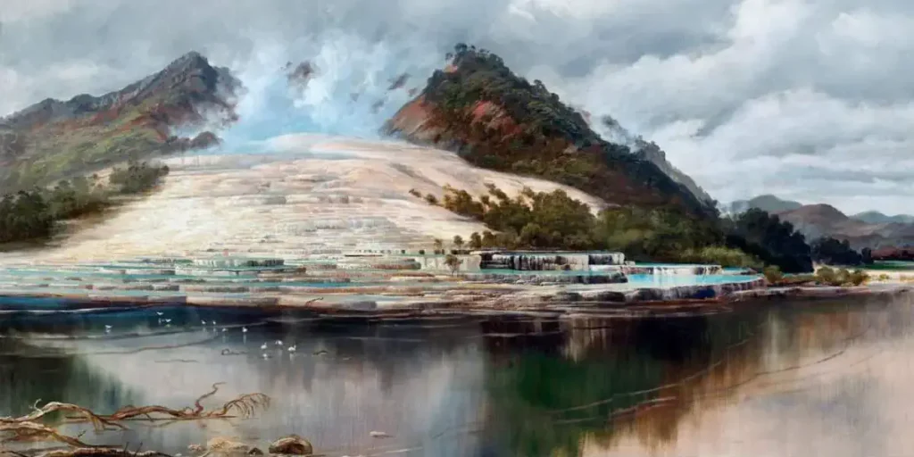 Recently lost natural wonders: The White Terraces by Charles Blomfield.