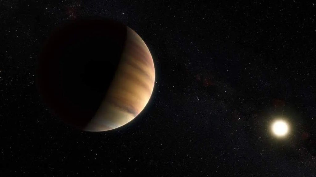 Artist's impression of the exoplanet 51 Pegasi b, the first the first exoplanet to be discovered orbiting a main-sequence star (a sun-like star).