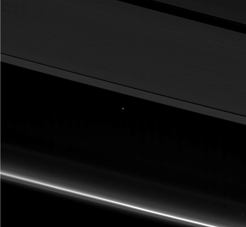 Earth Between the Rings of Saturn - NASA image