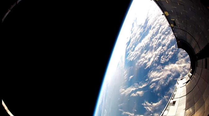 A Falcon-9 falling back to Earth