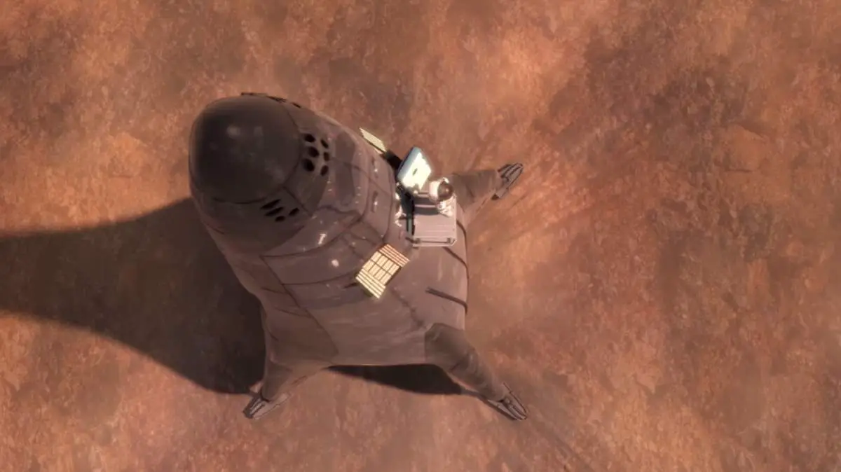 Space race 2.0 - Lockheed Martin Mars lander with astronaut
