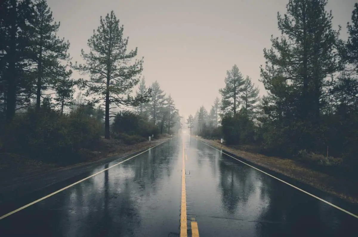 A rainy road