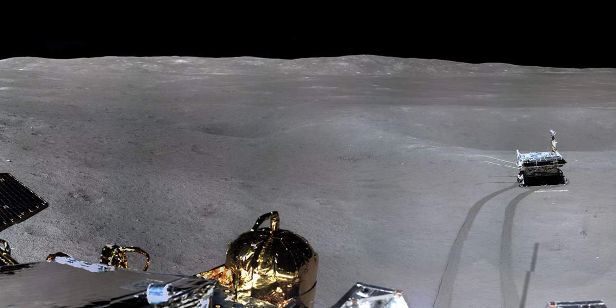 Panorama of the far side of the moon (cropped)