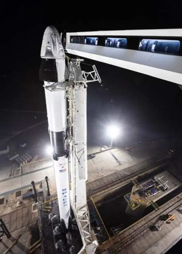 SpaceX's Crew Dragon atop a Falcon 9 rocket