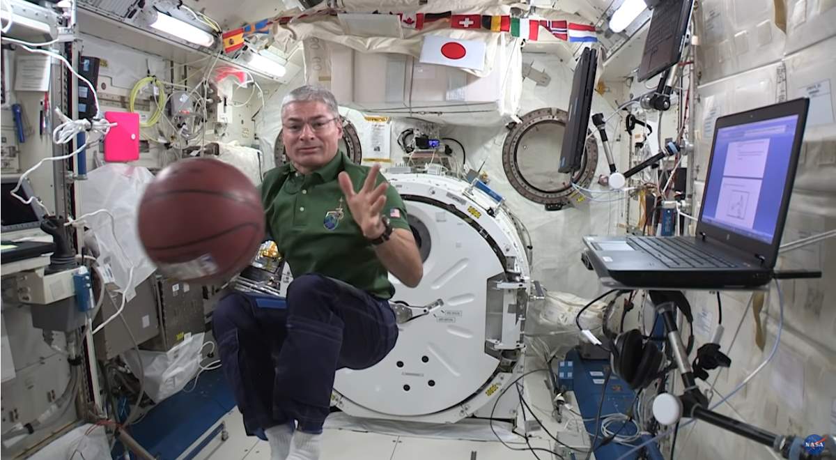 Why do astronauts float in space? Astronaut demonstrates Newton's third law of motion