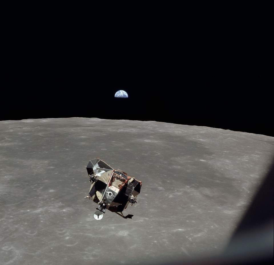 Apollo 11 Lunar Module ascent photographed by Michael Collins