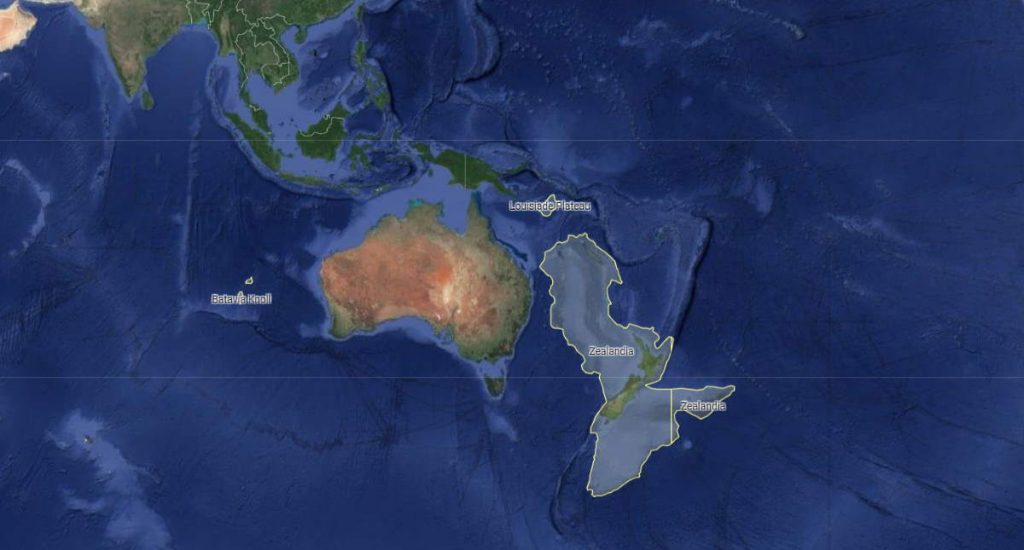 Zealandia lost continent map