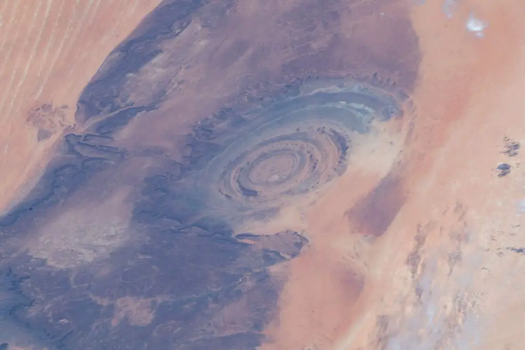 Most Beautiful Earth Photos Taken From the ISS in 2019: the "Eye of the Sahara"