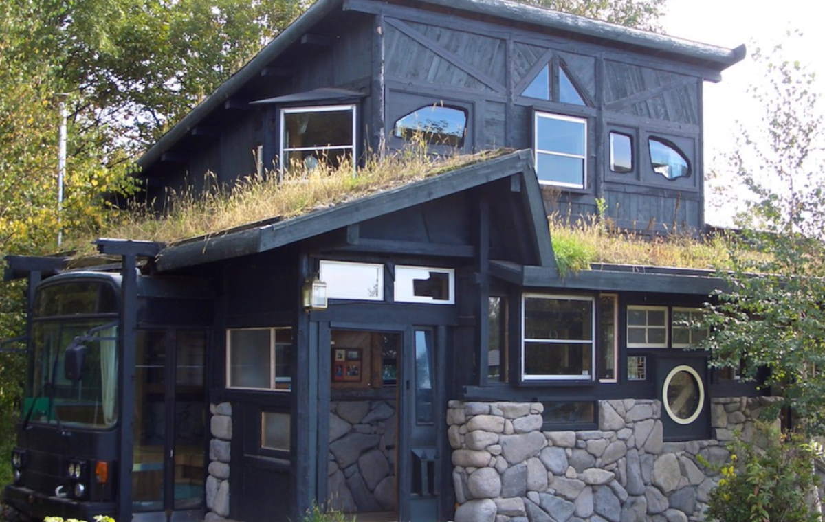 A house built with recyclable materials