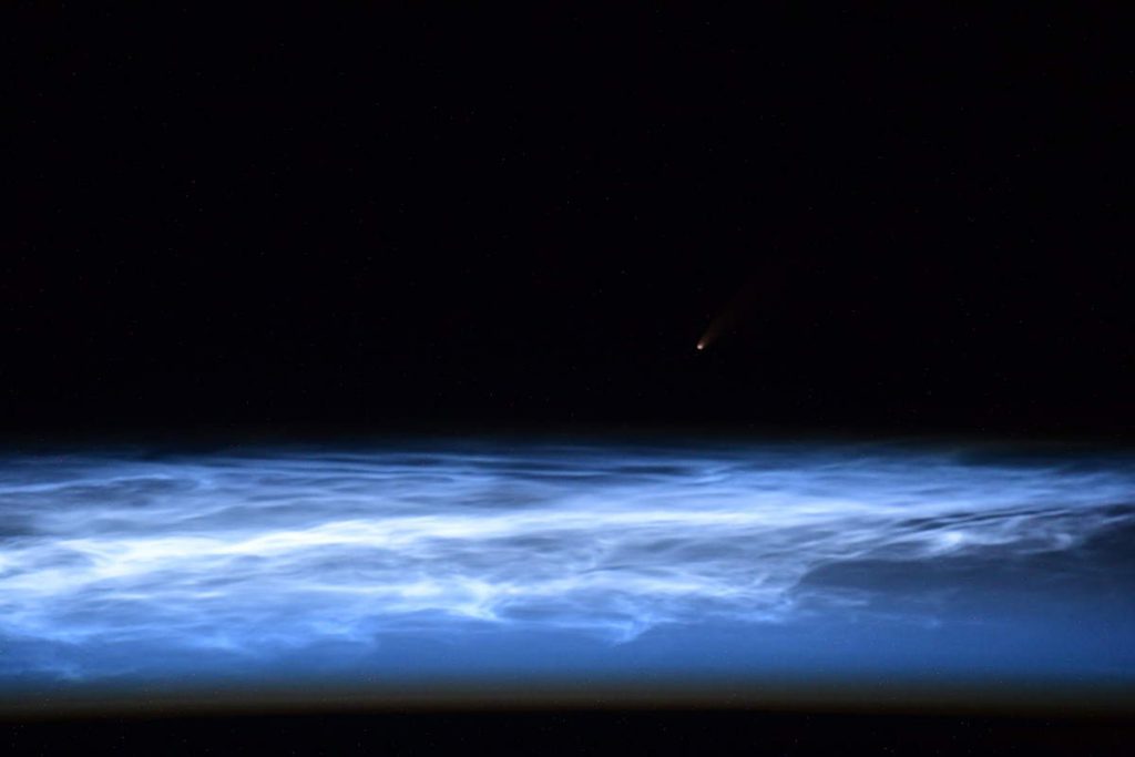 Comet NEOWISE and Noctilucent Clouds