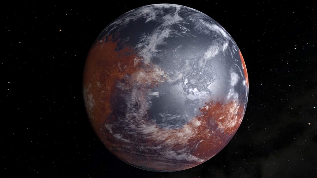 Ancient Mars with water on its surface