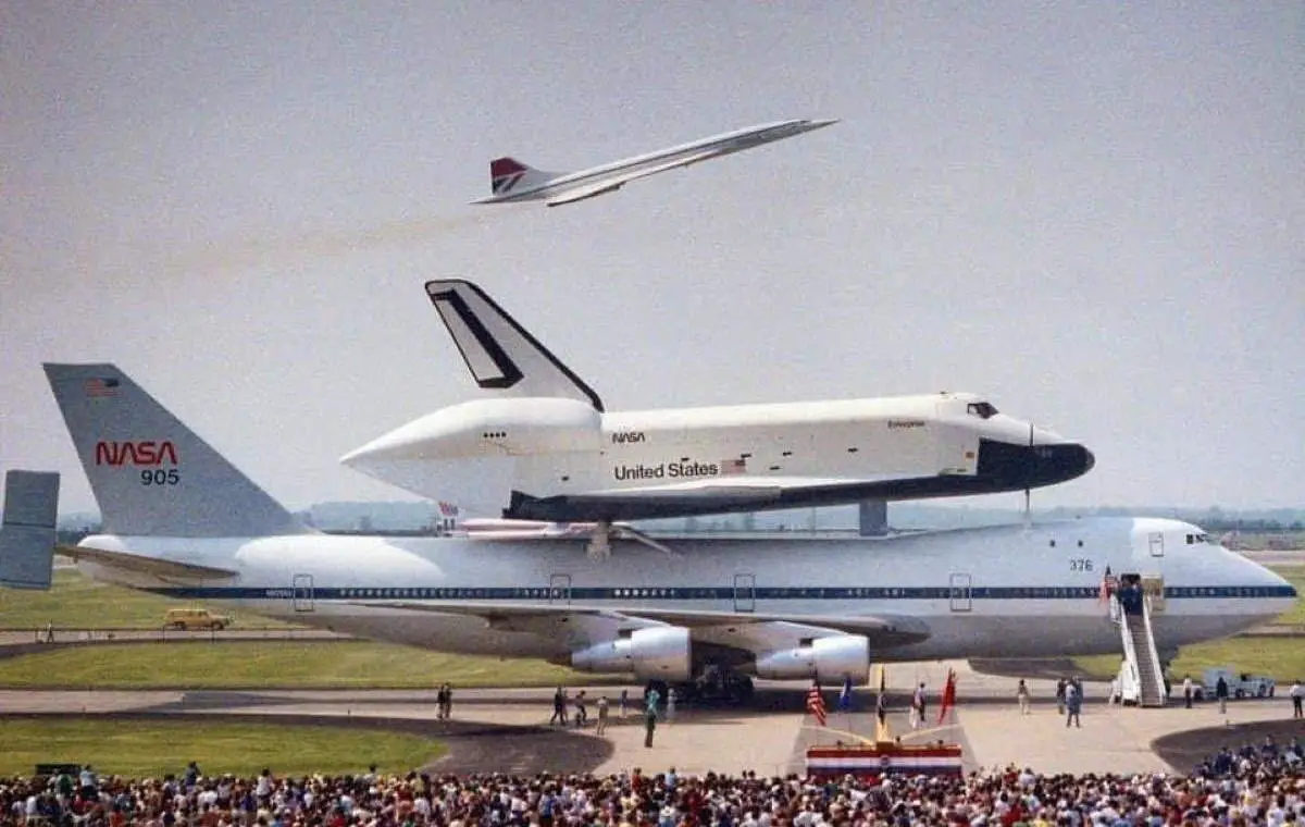 Space Shuttle, Boeing 747, and Concorde in the same photo Our