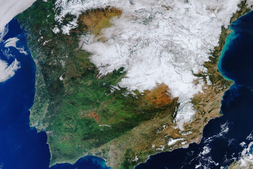 Spain under a snow blanket (cropped)