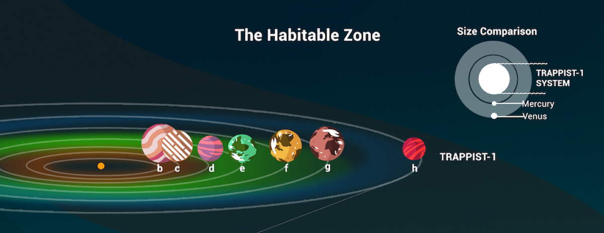 TRAPPIST-1 system habitable zone