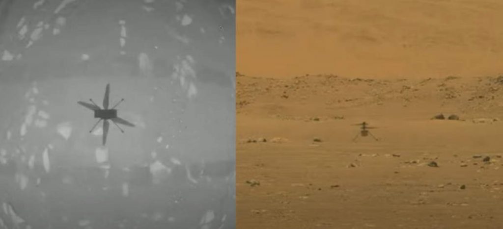 Ingenuity the Mars helicopter performs its first flight