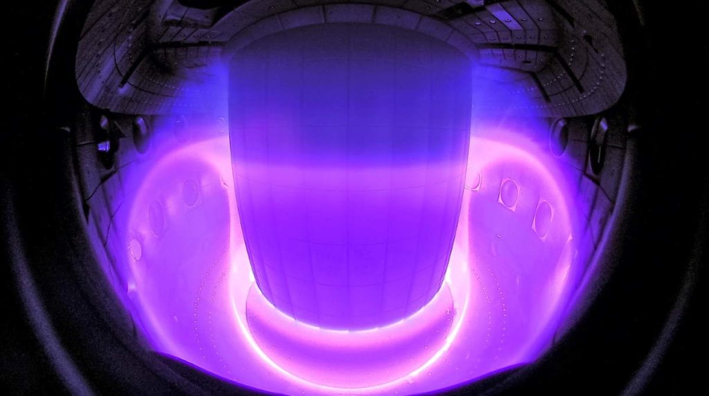 Nuclear fusion: plasma inside the TCV tokamak.