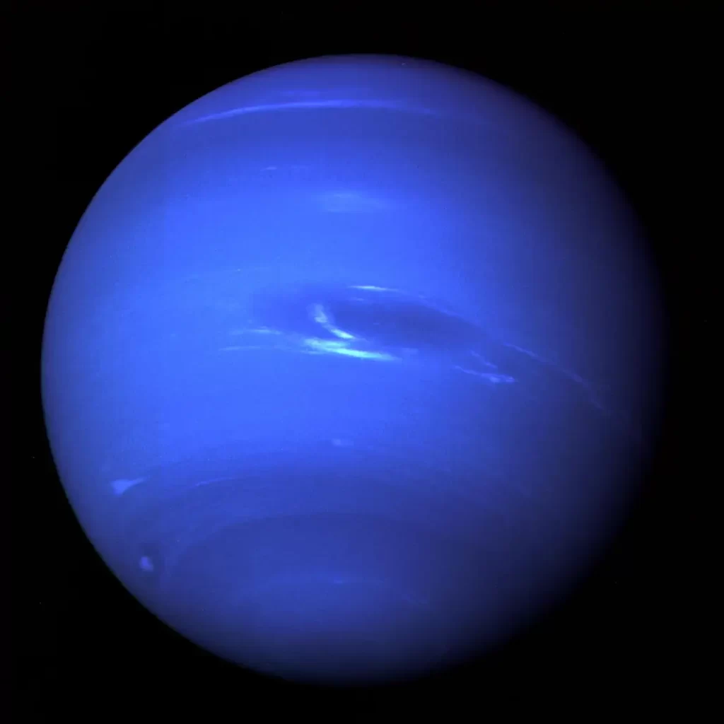 Neptune by Voyager 2, year 1989