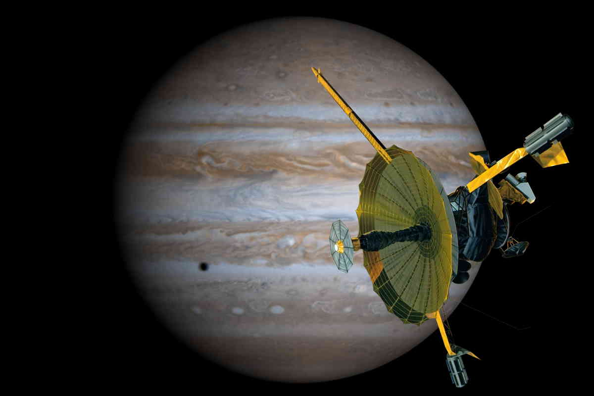 Galileo spacecraft orbiting Jupiter