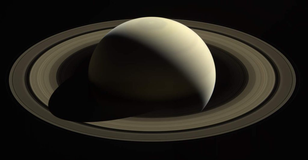 What makes life on Earth possible? Gas giants Jupiter and Saturn protect Earth from bombarding asteroids. Cassini image of Saturn and its rings [October 28, 2016]