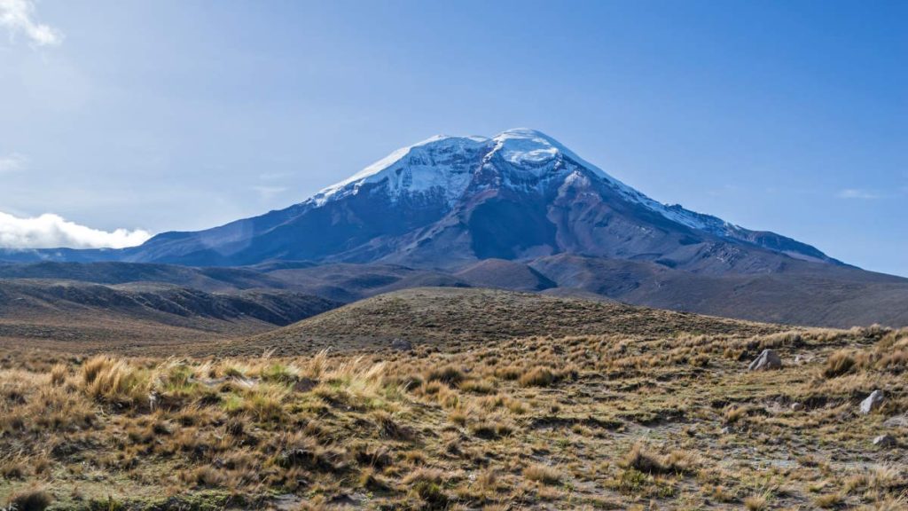 Chimborazo volcano, the farthest point on Earth's surface from the Earth's center